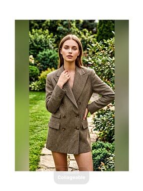 Lauren Ralph Lauren Vintage Wool Double-Breasted equestrian plaid Blazer Jacket